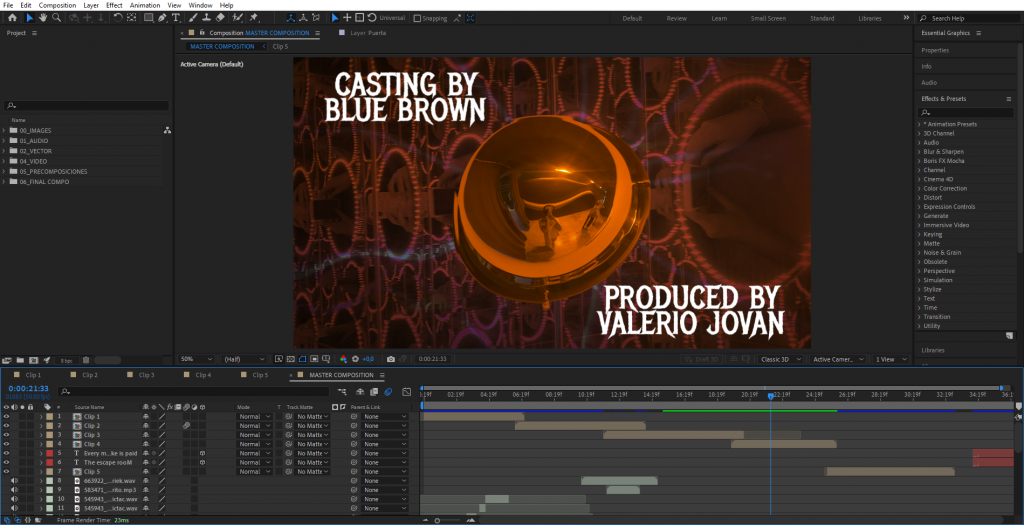 Interfaz de After Effects